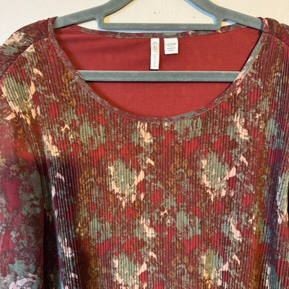 PRETTY PRINT TOP w/FLARE SLEEVES 18/20 PLUS #2 - Picture 4 of 10